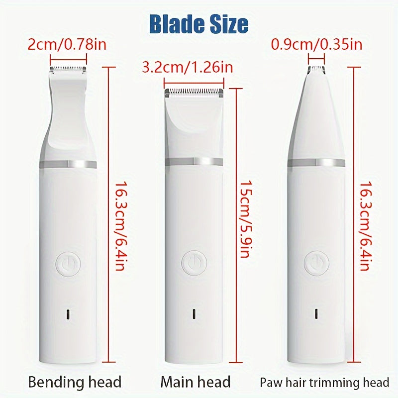 1pc, Dog Clippers Grooming Kit Hair Clipper-Low Noise Paw Trimmer- Rechargeable - Cordless Quiet Nail Grinder Shaver for Cats And Other Pets