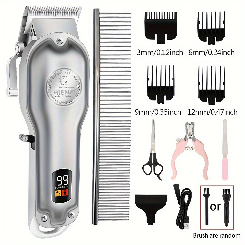 Professional Electric Clipper For Pets, Hair Clipper, Dog Shaver, Electric Clipper Hair Clipper Set, Cat Hair Clipper, Cat Pet Electric Clipper, USB Rechargeable, Cordless Household Animal Hair Remover
