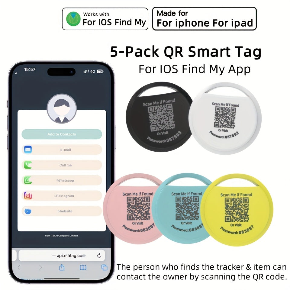 4pcs GPS Smart Anti-Lost Tracker, Real-Time Tracking, No Installation Required, Suitable for Pets, Bags, Luggage, Bicycles, Cars Compatible with iOS System Find My App, Anti-Lost Worry-Free (Limited to iOS), Gp Tag, Gp Tracke