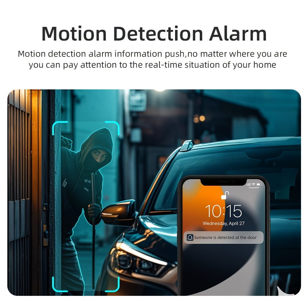 4pcs 1080P WiFi Security Camera with Full Color Night Vision, Spotlight & Siren, 2-Way Audio for Indoor & Outdoor Home Security System, Pan/Tilt/Zoom, WiFi Enabled, Motion Tracking - Ideal for Youngsters, Elderly & Pets, Comp