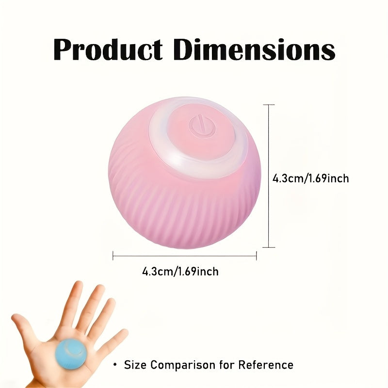 Smart Interactive Cat Toy with Self-Rotating Obstacle-Avoiding Rolling Ball, USB Electric Pet Exercise Ball with LED Lights & Motion Tracking, Safe Design for Indoor Play - Compatible with Cats & Small Pets, Foam Balls for Ca