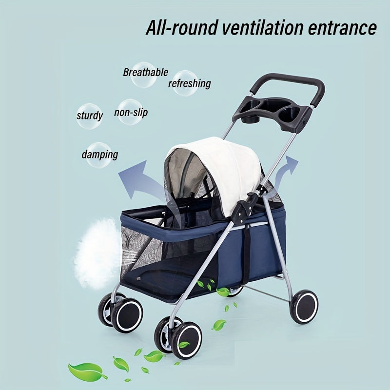 Pet Trolley Foldable Trolley Pets Stroller Puppy Stroller Cat Stroller Dog Stroller Dog Trolley