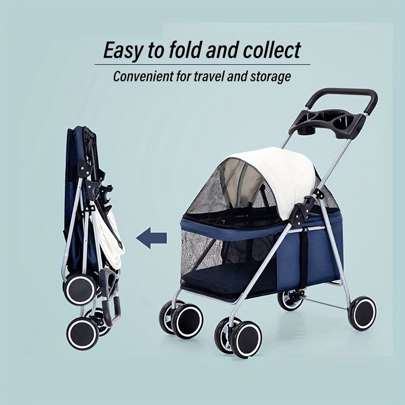 Pet Trolley Foldable Trolley Pets Stroller Puppy Stroller Cat Stroller Dog Stroller Dog Trolley