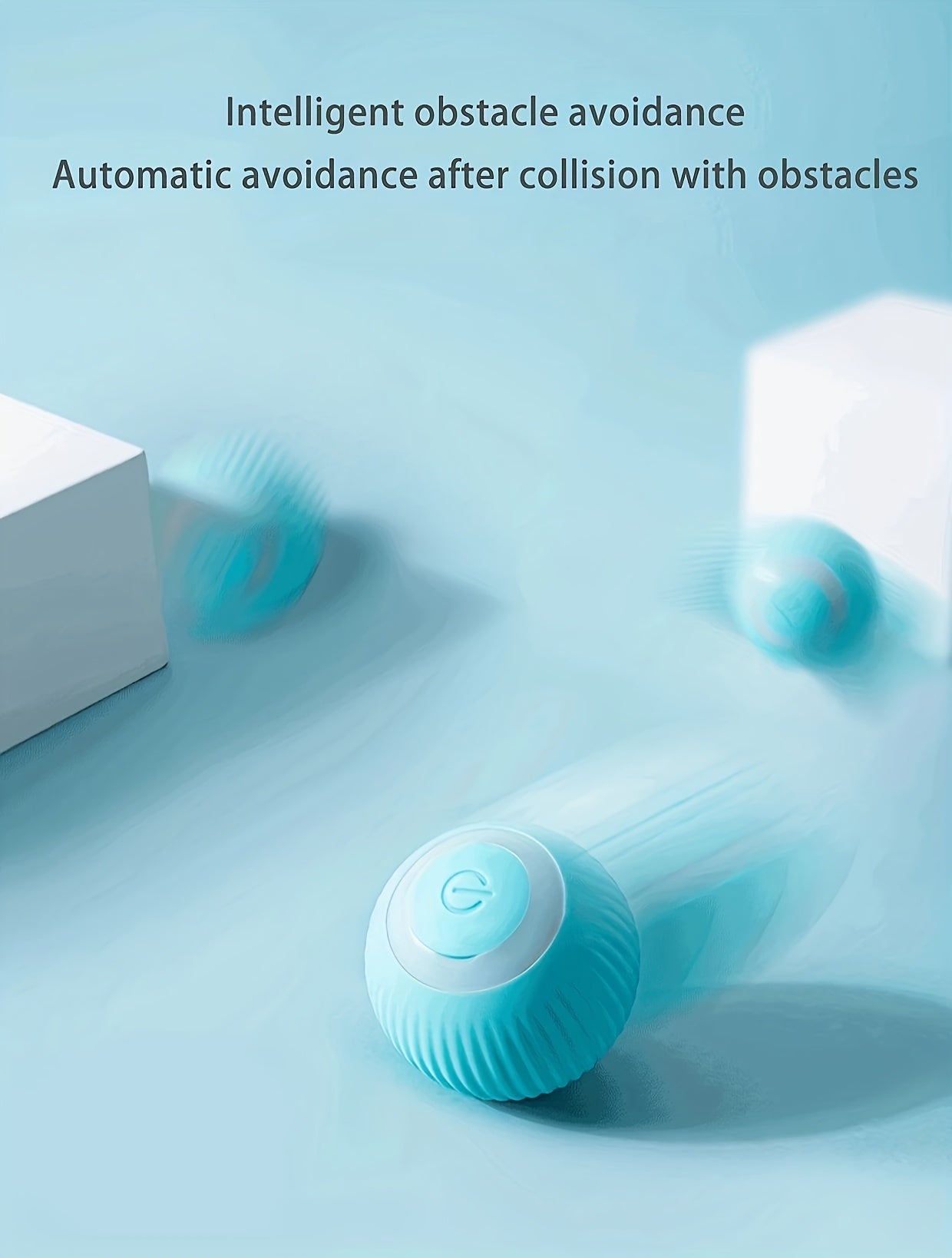 Smart Interactive Cat Toy with Self-Rotating Obstacle-Avoiding Rolling Ball, USB Electric Pet Exercise Ball with LED Lights & Motion Tracking, Safe Design for Indoor Play - Compatible with Cats & Small Pets, Foam Balls for Ca