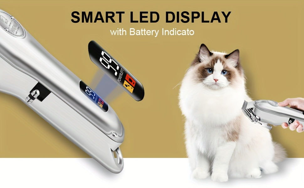 Professional Electric Clipper For Pets, Hair Clipper, Dog Shaver, Electric Clipper Hair Clipper Set, Cat Hair Clipper, Cat Pet Electric Clipper, USB Rechargeable, Cordless Household Animal Hair Remover