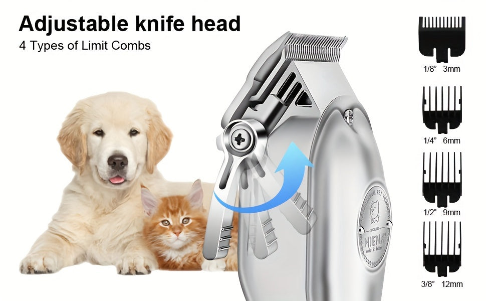 Professional Electric Clipper For Pets, Hair Clipper, Dog Shaver, Electric Clipper Hair Clipper Set, Cat Hair Clipper, Cat Pet Electric Clipper, USB Rechargeable, Cordless Household Animal Hair Remover