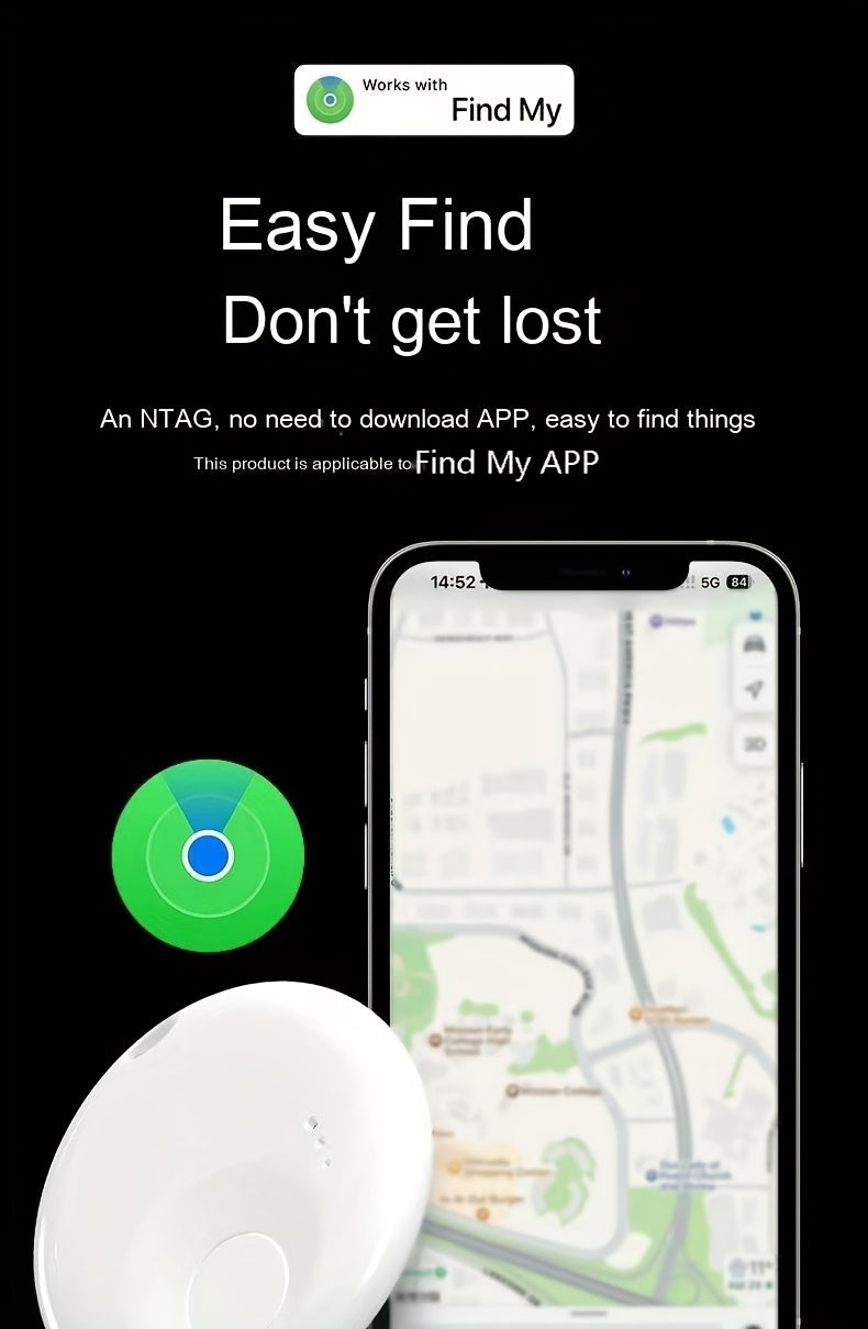 Work with Find My APP Key Finder Locator Anti-Loss Device for Pets & Chidrens Smart Wireless Luggage Tracker GPS Locator for Car /Wallet /Bag