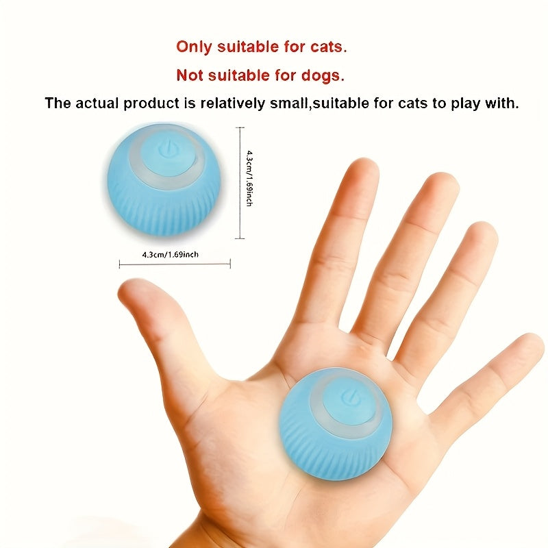Smart Interactive Cat Toy with Self-Rotating Obstacle-Avoiding Rolling Ball, USB Electric Pet Exercise Ball with LED Lights & Motion Tracking, Safe Design for Indoor Play - Compatible with Cats & Small Pets, Foam Balls for Ca