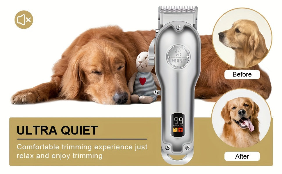 Professional Electric Clipper For Pets, Hair Clipper, Dog Shaver, Electric Clipper Hair Clipper Set, Cat Hair Clipper, Cat Pet Electric Clipper, USB Rechargeable, Cordless Household Animal Hair Remover