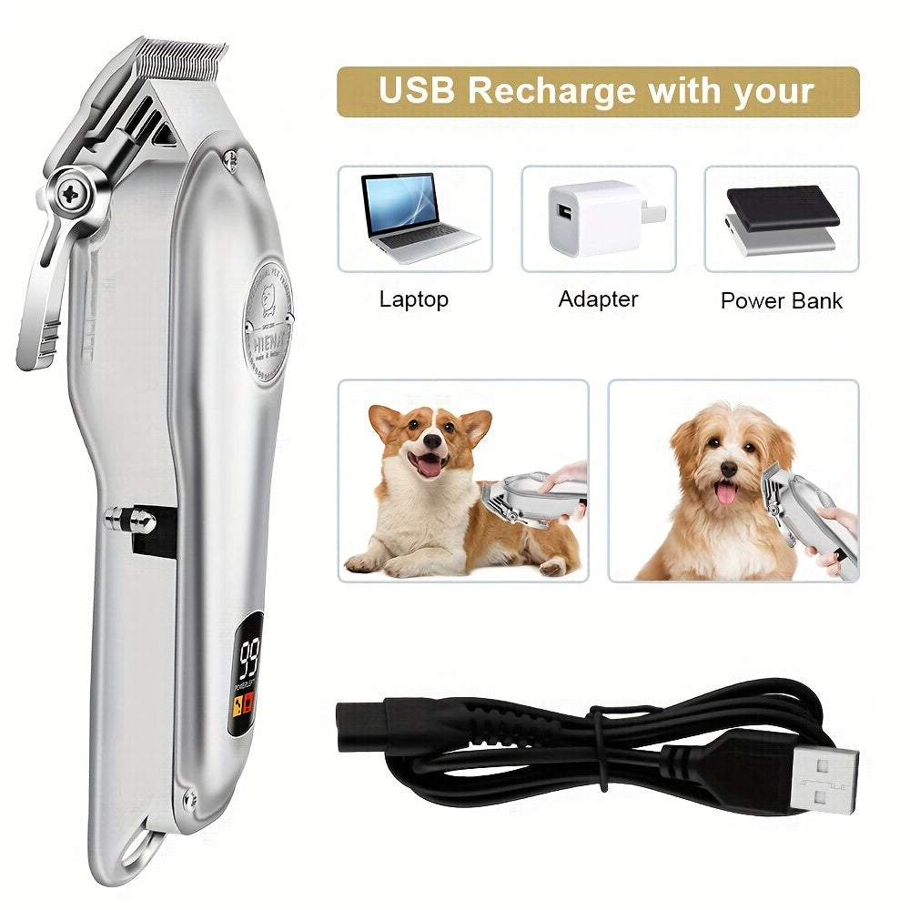 Professional Electric Clipper For Pets, Hair Clipper, Dog Shaver, Electric Clipper Hair Clipper Set, Cat Hair Clipper, Cat Pet Electric Clipper, USB Rechargeable, Cordless Household Animal Hair Remover