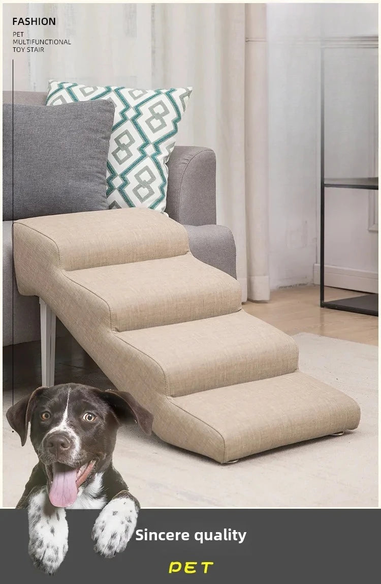Non-Slip Pet Stairs for Senior Dogs High-Elasticity Climbing Ramp with Foldable Safe Durable Sofa Steps Portable Dog Ladder