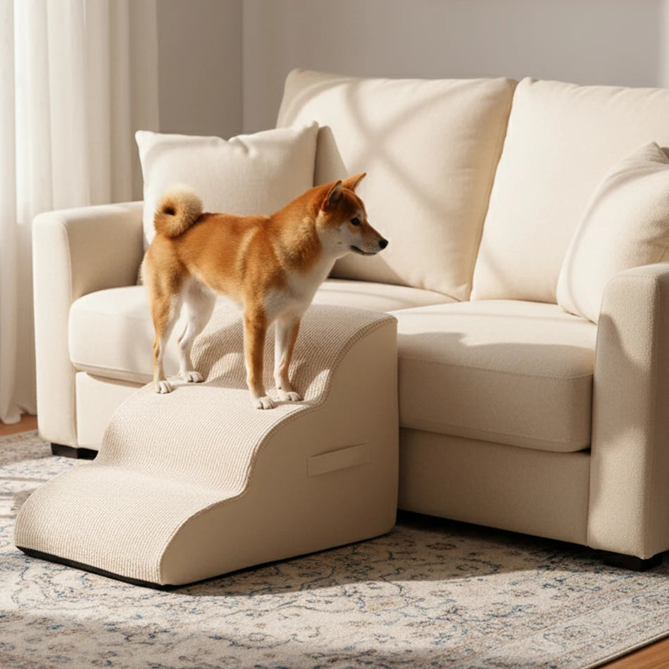 Cat Dog Ladder Pet Dog Ramp 3 Steps Stairs Puppy Stairs Pet Supplies Climbing Ramp Steps for Older Dogs and Pets With Joint Pain