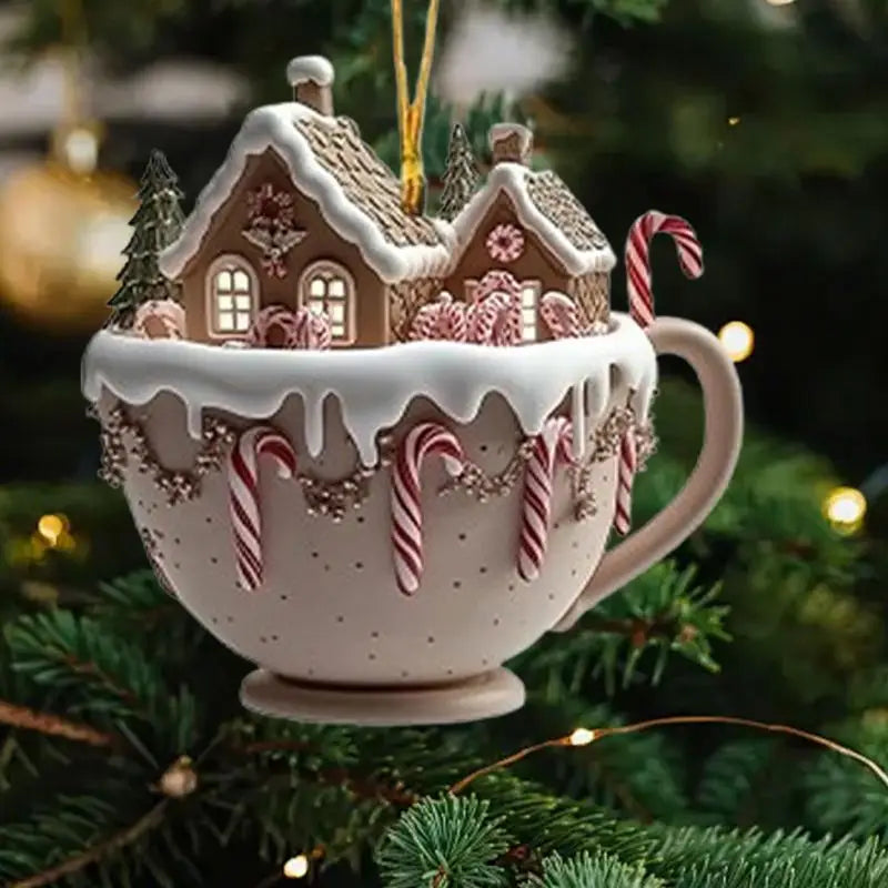 Décorations de Noël : tasses à café, décorations à suspendre pour sapin, Noël 2025, Nouvel An, Pâques, lapin de Pâques