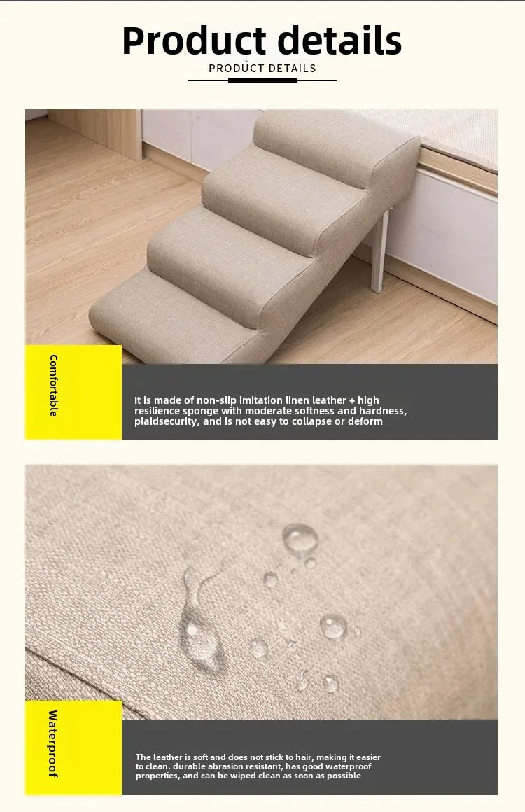 Non-Slip Pet Stairs for Senior Dogs High-Elasticity Climbing Ramp with Foldable Safe Durable Sofa Steps Portable Dog Ladder