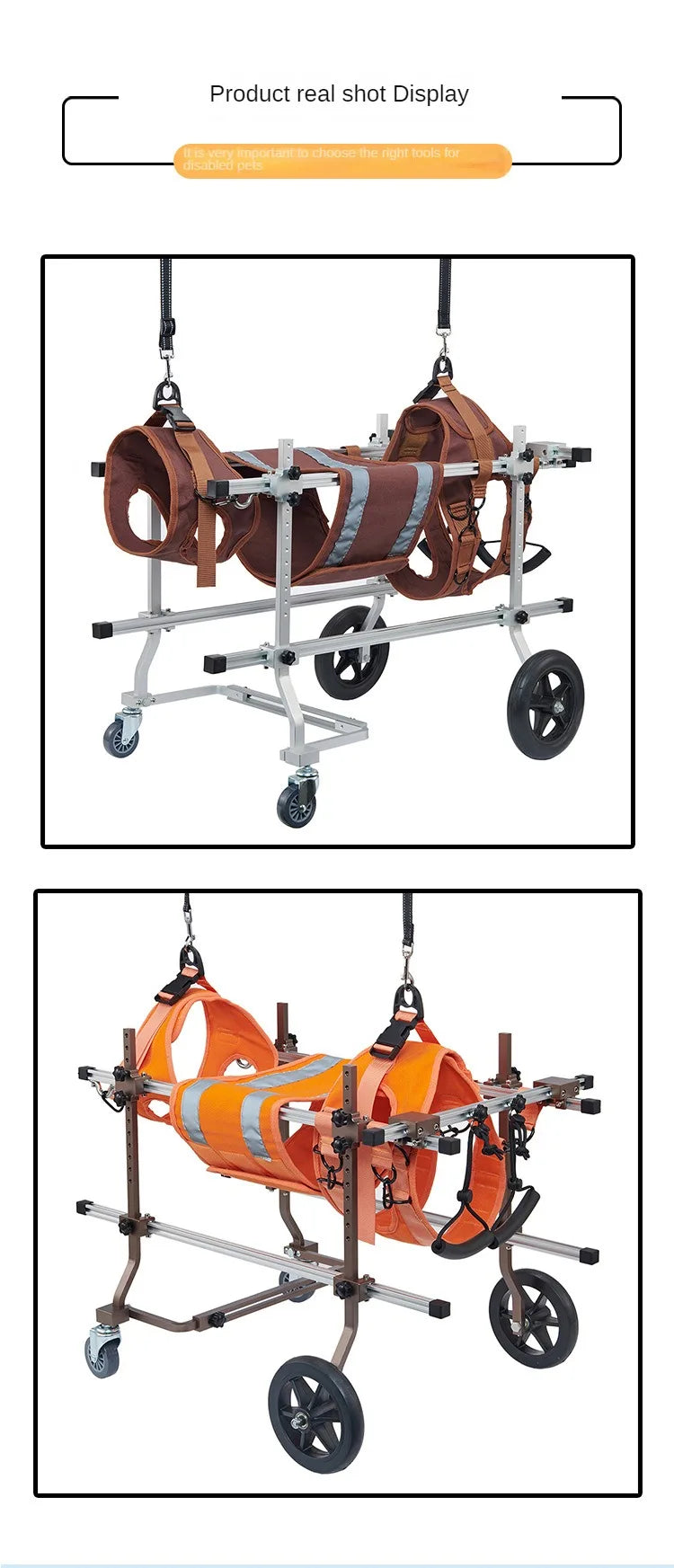 Four-wheeled Double-deck Assistance Car Rehabilitation Dog Leg Assistance Car Medium and Large Disabled Dog Scooter Pet Supplies