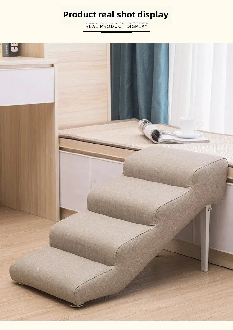 Non-Slip Pet Stairs for Senior Dogs High-Elasticity Climbing Ramp with Foldable Safe Durable Sofa Steps Portable Dog Ladder