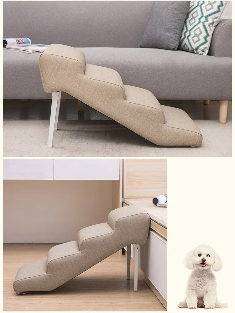 Non-Slip Pet Stairs for Senior Dogs High-Elasticity Climbing Ramp with Foldable Safe Durable Sofa Steps Portable Dog Ladder