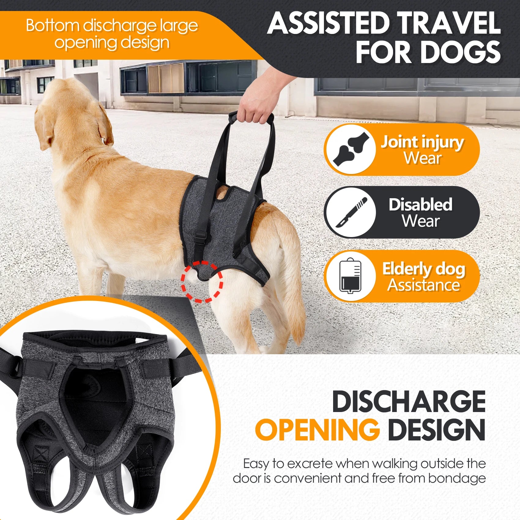 Dog Sling for Large Dogs Hind Leg Support to Help Rehabilitate The Hind Limbs of Elderly Dogs with Weak Hind Legs Disabilities