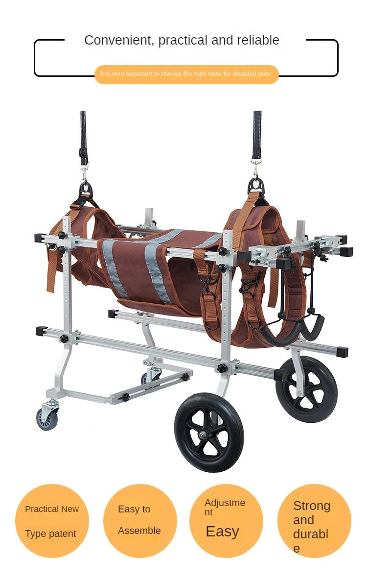 Four-wheeled Double-deck Assistance Car Rehabilitation Dog Leg Assistance Car Medium and Large Disabled Dog Scooter Pet Supplies