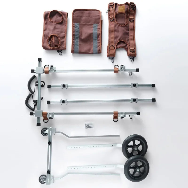 Four-wheeled Double-deck Assistance Car Rehabilitation Dog Leg Assistance Car Medium and Large Disabled Dog Scooter Pet Supplies