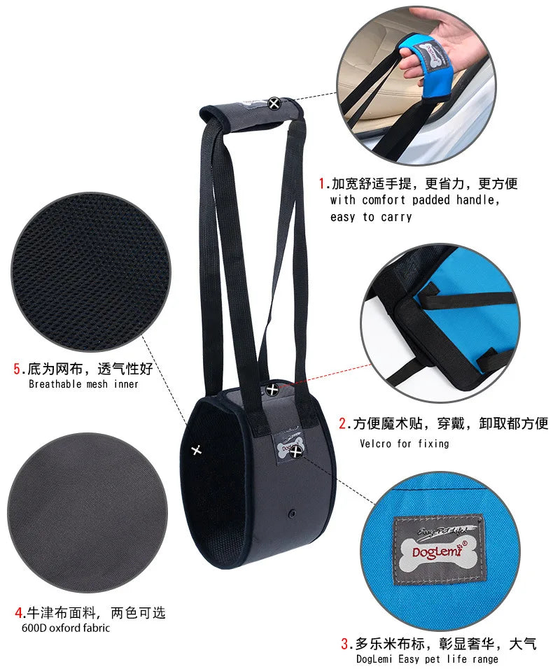 Pet Support Sling For Old Dogs - Adjustable Dog Lift Sling Harness For Back Legs To Help Weak Legs Stand Up, Aid Assist Tool