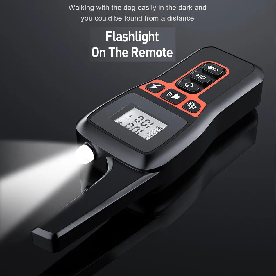 1000M Dog Training Collar IP67 Waterproof Rechargeable Long Standby Pet Training Sound Vibration Shock Collar Max for 3 Dogs 529