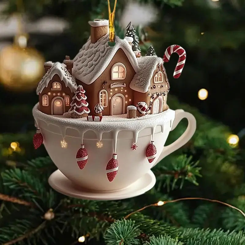 Décorations de Noël : tasses à café, décorations à suspendre pour sapin, Noël 2025, Nouvel An, Pâques, lapin de Pâques