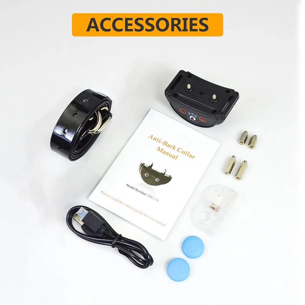 Dog Anti-Bark Collar for Large Dogs , Static Shock & Vibration Training Collar with 5 Adjustable Sensitivity Levels Beep & Shock