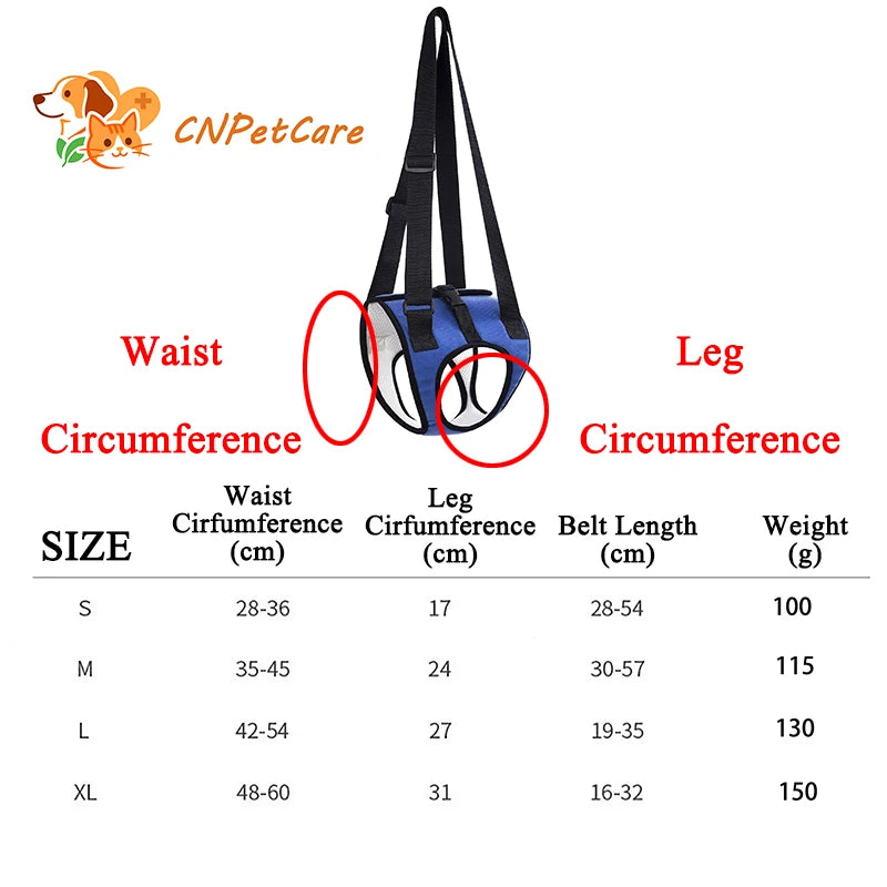 Senior Dog Rear Leg Support Harness for Weakness & Disability Adjustable Pet Mobility Aid Hind Leg Rehabilitation