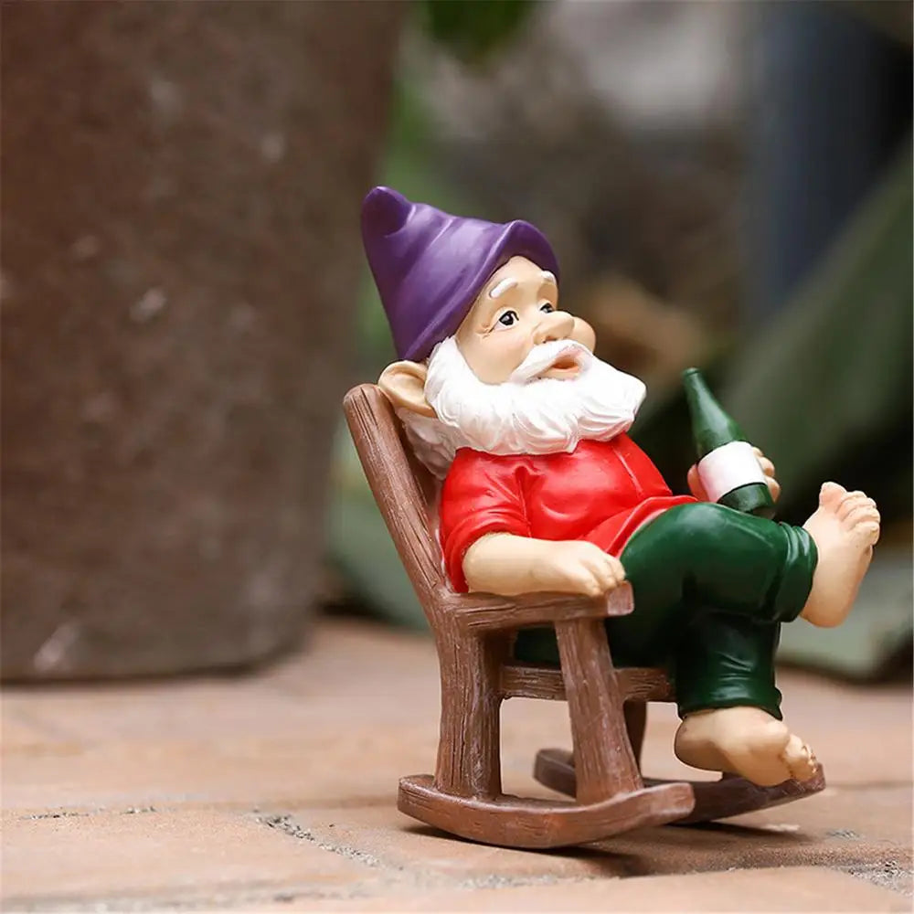 Figurines amusantes de nains de Noël pour jardin miniature, en résine, pour décorer la maison ou le jardin de conte de fées.