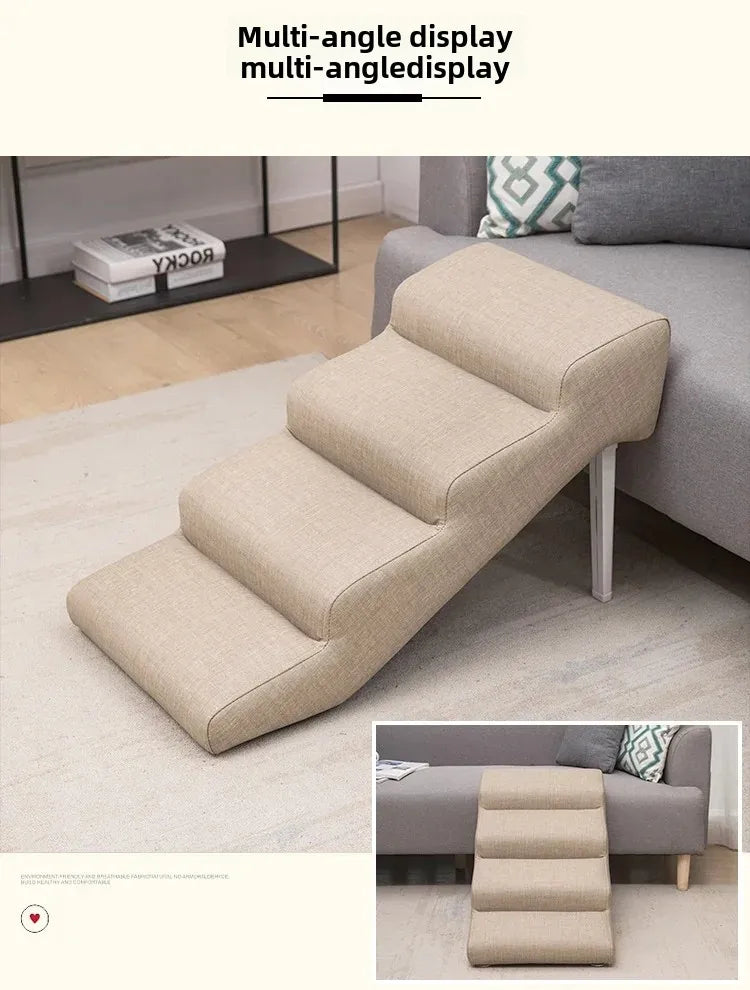 Non-Slip Pet Stairs for Senior Dogs High-Elasticity Climbing Ramp with Foldable Safe Durable Sofa Steps Portable Dog Ladder