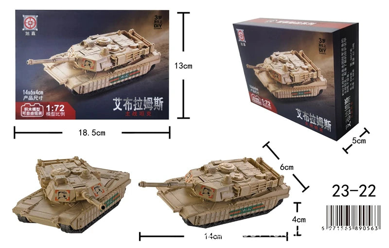 Série de blocs de construction militaires créatifs : avion de chasse polyvalent F22, char de combat principal, maquette d'hélicoptère M1A2, jouets pour garçon, cadeau de Noël