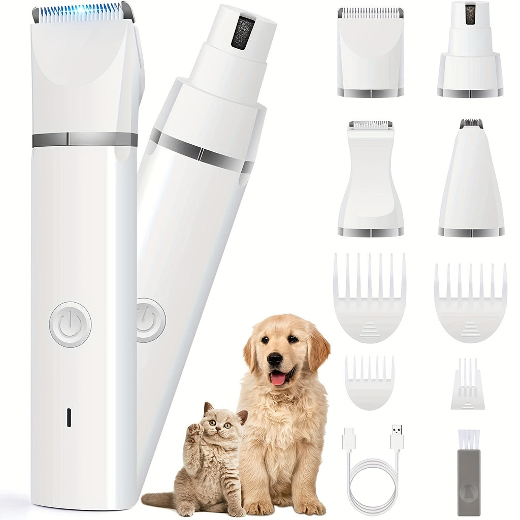 1pc, Dog Clippers Grooming Kit Hair Clipper-Low Noise Paw Trimmer- Rechargeable - Cordless Quiet Nail Grinder Shaver for Cats And Other Pets