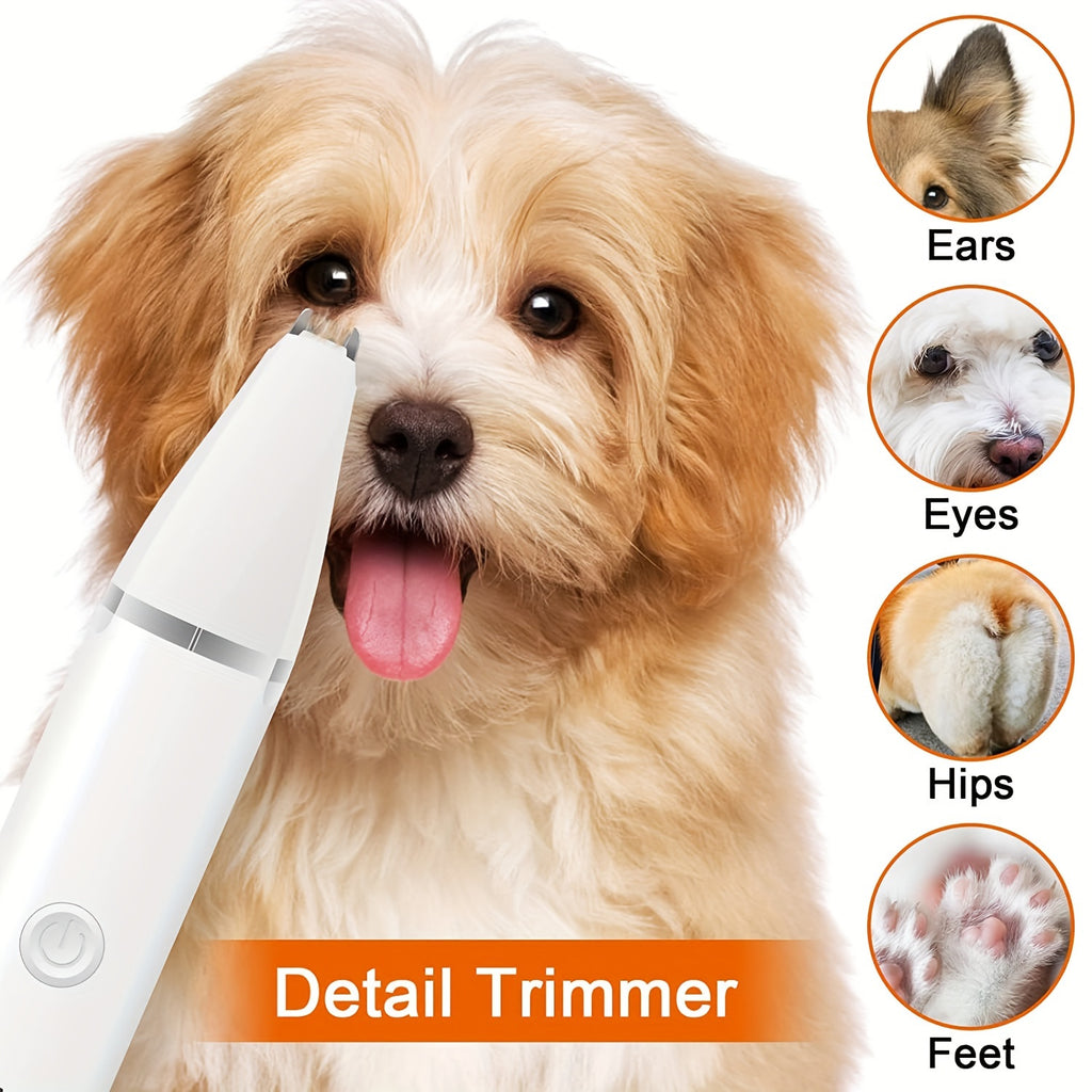 1pc, Dog Clippers Grooming Kit Hair Clipper-Low Noise Paw Trimmer- Rechargeable - Cordless Quiet Nail Grinder Shaver for Cats And Other Pets