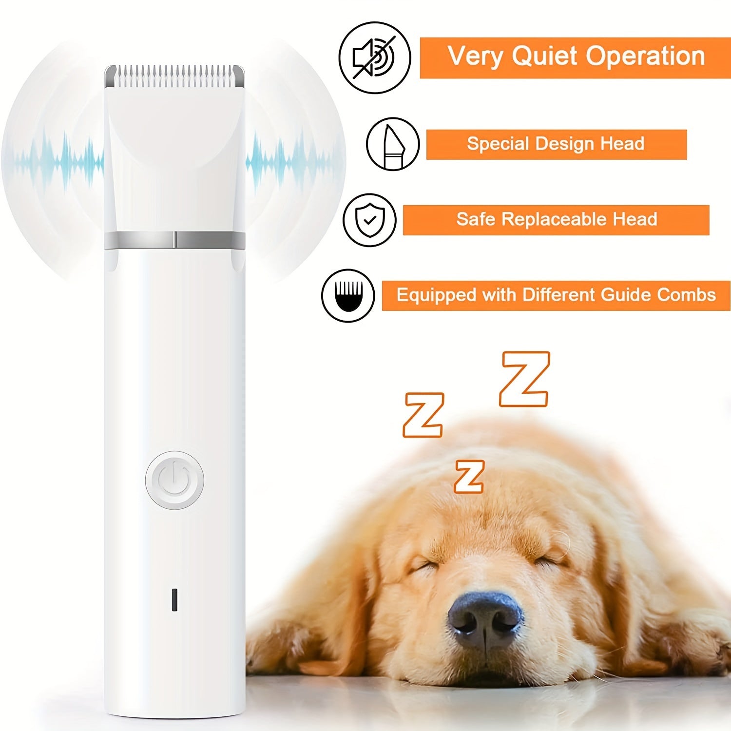1pc, Dog Clippers Grooming Kit Hair Clipper-Low Noise Paw Trimmer- Rechargeable - Cordless Quiet Nail Grinder Shaver for Cats And Other Pets