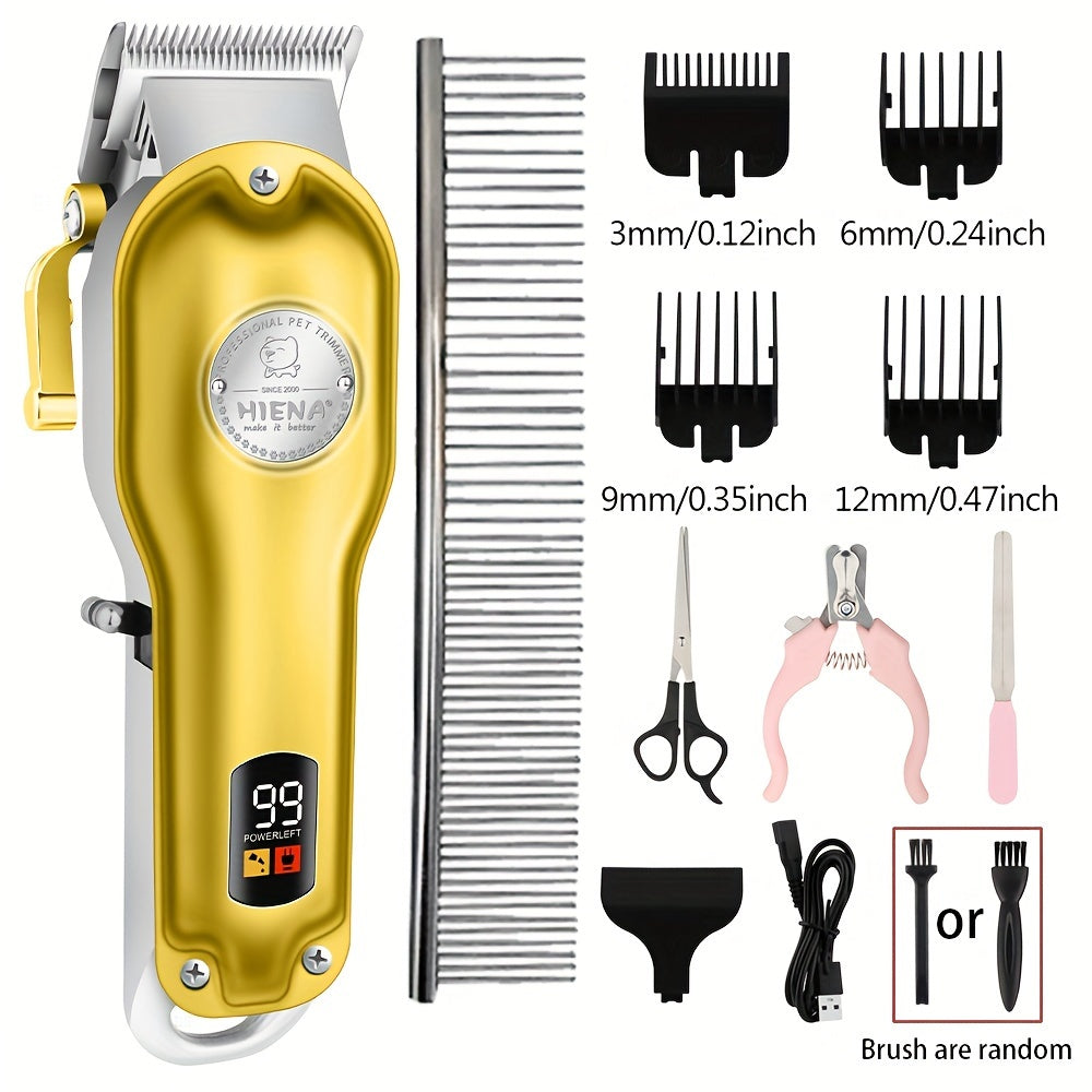 Professional Electric Clipper For Pets, Hair Clipper, Dog Shaver, Electric Clipper Hair Clipper Set, Cat Hair Clipper, Cat Pet Electric Clipper, USB Rechargeable, Cordless Household Animal Hair Remover