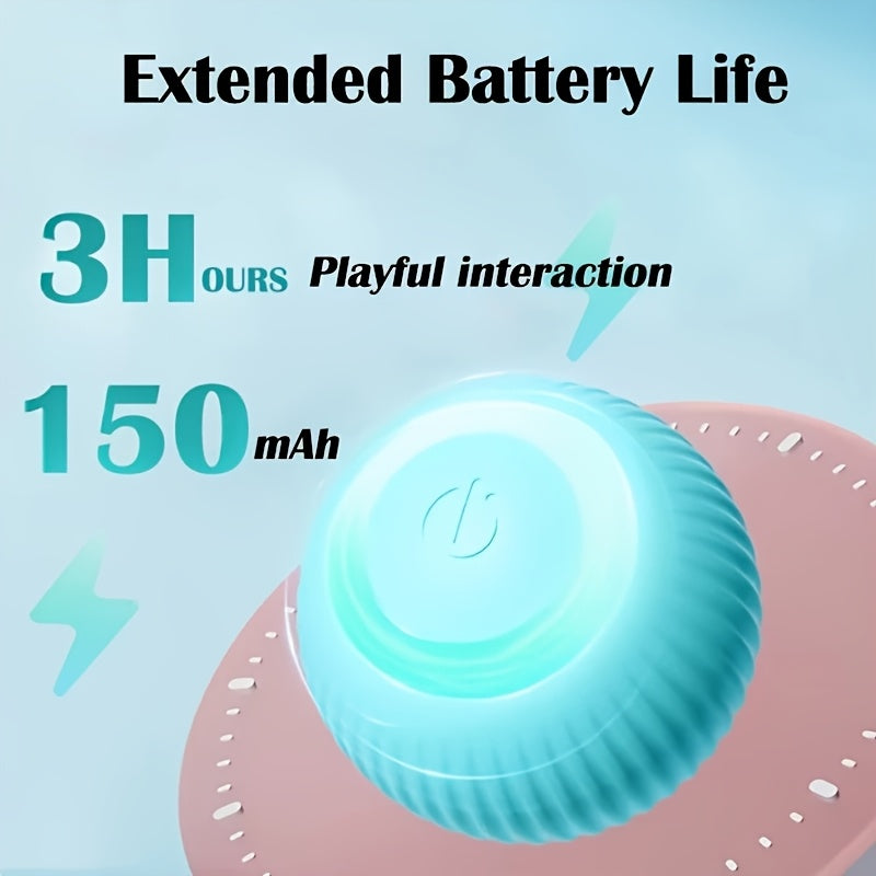 Smart Interactive Cat Toy with Self-Rotating Obstacle-Avoiding Rolling Ball, USB Electric Pet Exercise Ball with LED Lights & Motion Tracking, Safe Design for Indoor Play - Compatible with Cats & Small Pets, Foam Balls for Ca