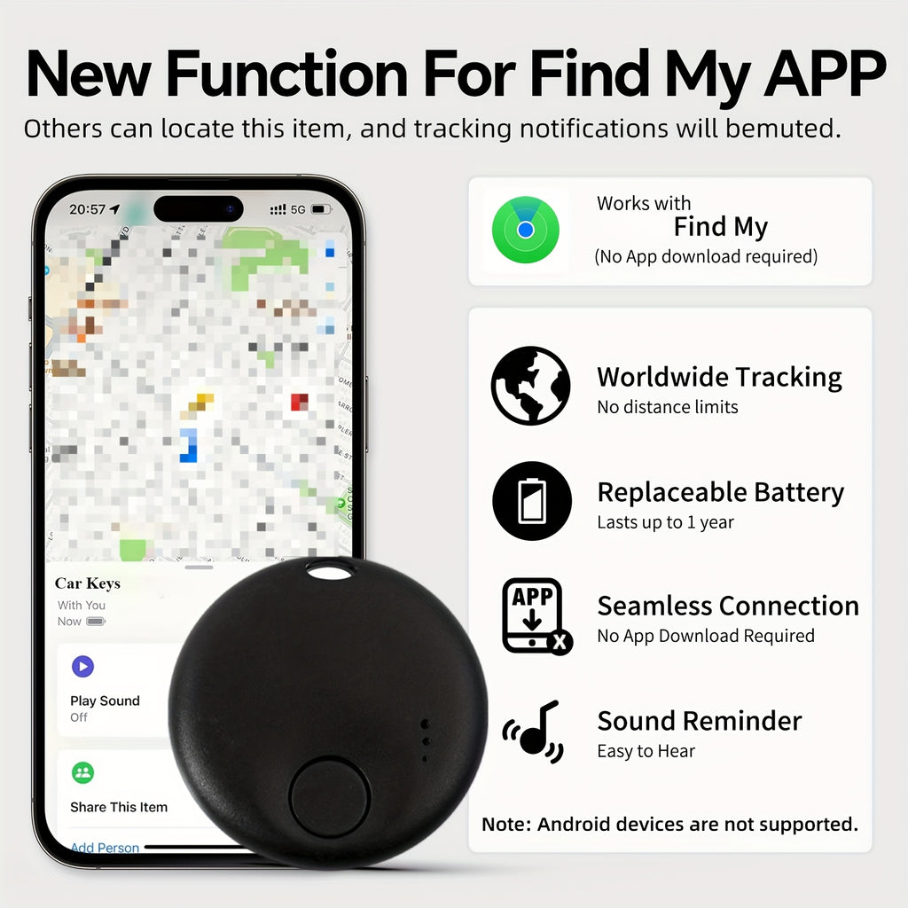 Work with Find My APP Key Finder Locator Anti-Loss Device for Pets & Chidrens Smart Wireless Luggage Tracker GPS Locator for Car /Wallet /Bag